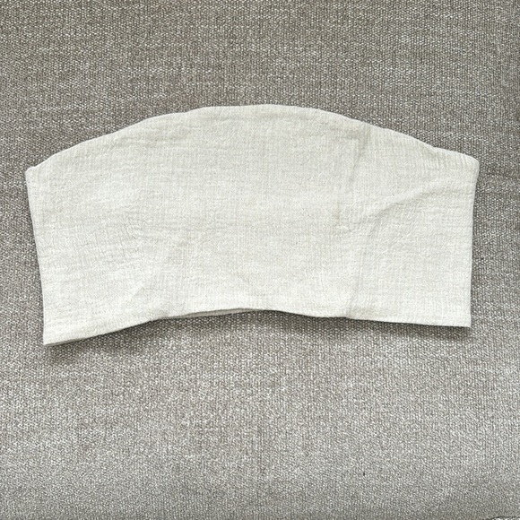 ✨BAHHGOOSE Strapless Linen Bandeau Top - Picture 3 of 11